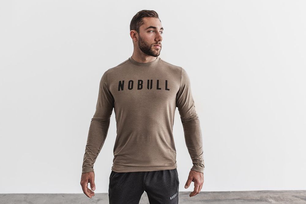 T-Shirts NOBULL Homme Marron - NOBULL Manga Larga,France (5934-YJEFL)